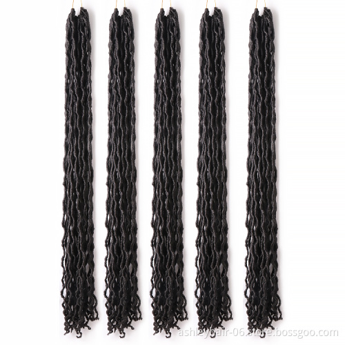 wholesale 36" gypsy locs faux 3 tone 24 strands goddess cheap burgundy short #30 crochet braids hair wavy gypsy locs 36 inches